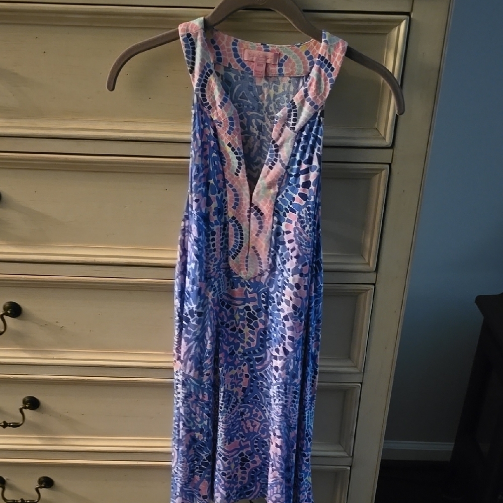 Lilly Pulitzer Blue and Pink Sleeveless Dress
